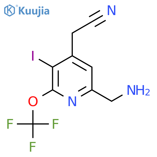 6-(Aminomethyl)-3-iodo-2-(trifluoromethoxy)pyridine-4-acetonitrile structure