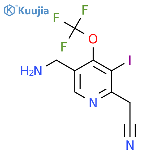 5-(Aminomethyl)-3-iodo-4-(trifluoromethoxy)pyridine-2-acetonitrile structure