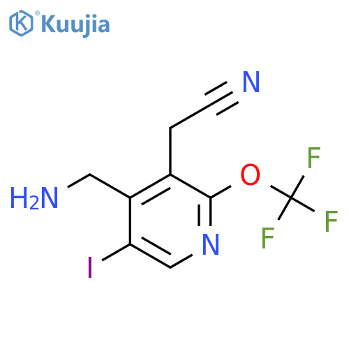 4-(Aminomethyl)-5-iodo-2-(trifluoromethoxy)pyridine-3-acetonitrile structure