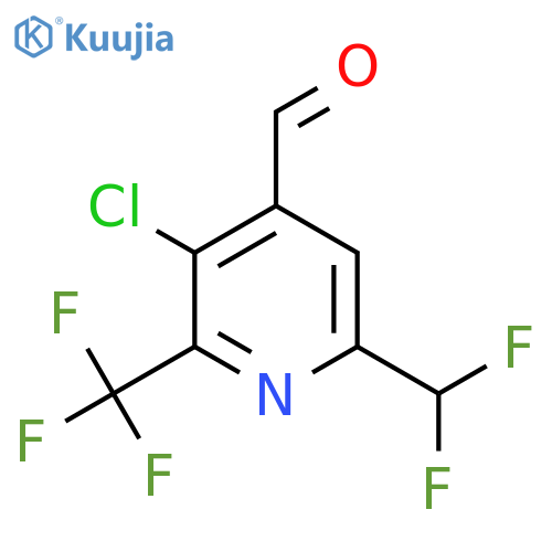 3-Chloro-6-(difluoromethyl)-2-(trifluoromethyl)pyridine-4-carboxaldehyde structure