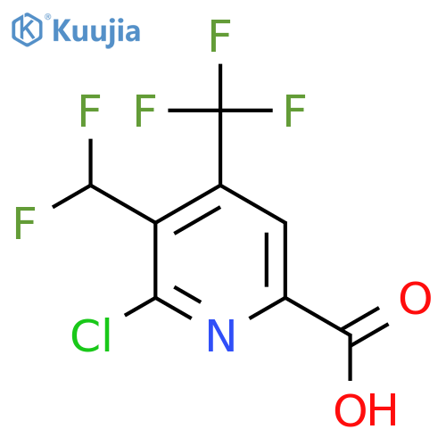 2-Chloro-3-(difluoromethyl)-4-(trifluoromethyl)pyridine-6-carboxylic acid structure