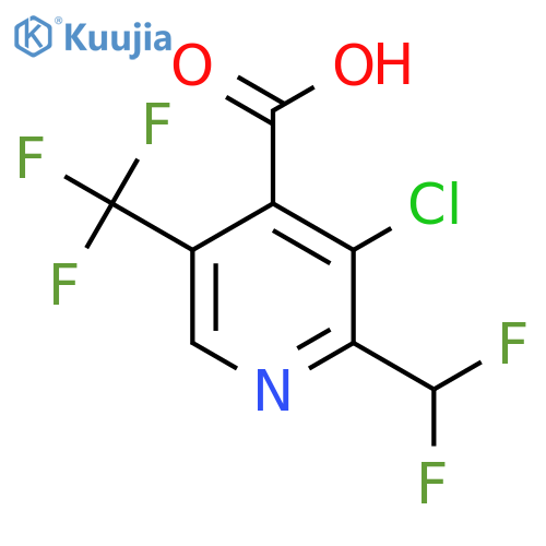 3-Chloro-2-(difluoromethyl)-5-(trifluoromethyl)pyridine-4-carboxylic acid structure