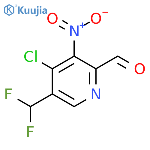 4-Chloro-5-(difluoromethyl)-3-nitropyridine-2-carboxaldehyde structure