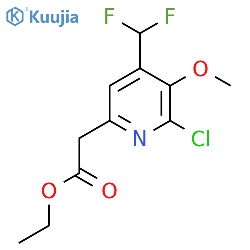 Ethyl 2-chloro-4-(difluoromethyl)-3-methoxypyridine-6-acetate structure
