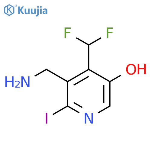 3-(Aminomethyl)-4-(difluoromethyl)-5-hydroxy-2-iodopyridine structure