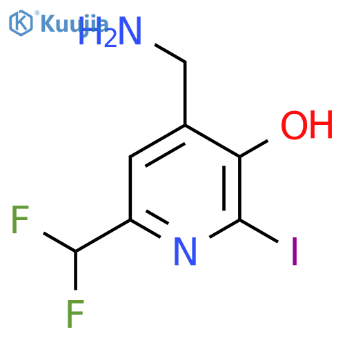 4-(Aminomethyl)-6-(difluoromethyl)-3-hydroxy-2-iodopyridine structure