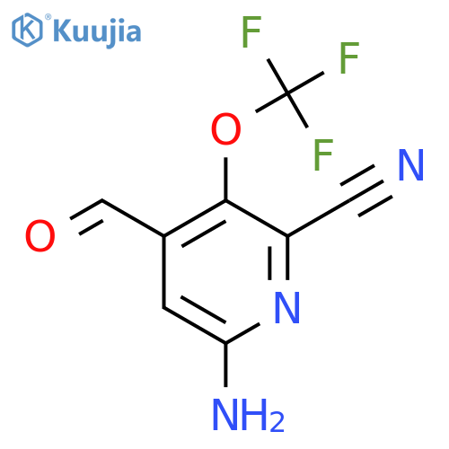 6-Amino-2-cyano-3-(trifluoromethoxy)pyridine-4-carboxaldehyde structure