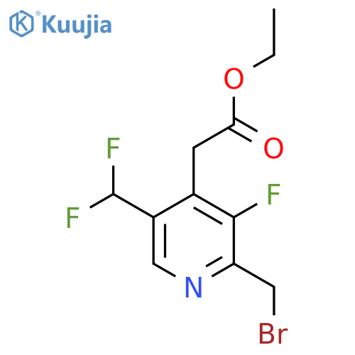 Ethyl 2-(bromomethyl)-5-(difluoromethyl)-3-fluoropyridine-4-acetate structure
