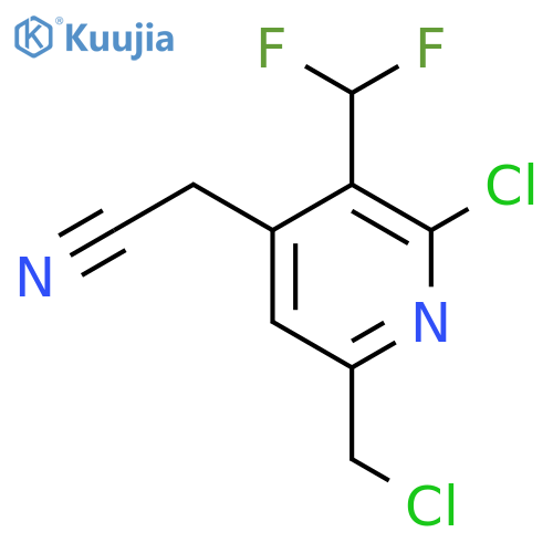 2-Chloro-6-(chloromethyl)-3-(difluoromethyl)pyridine-4-acetonitrile structure
