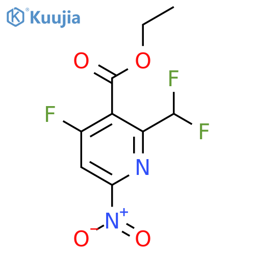 Ethyl 2-(difluoromethyl)-4-fluoro-6-nitropyridine-3-carboxylate structure