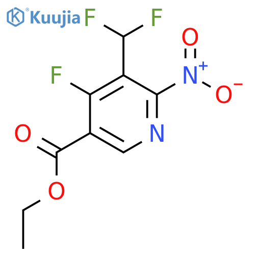Ethyl 3-(difluoromethyl)-4-fluoro-2-nitropyridine-5-carboxylate structure