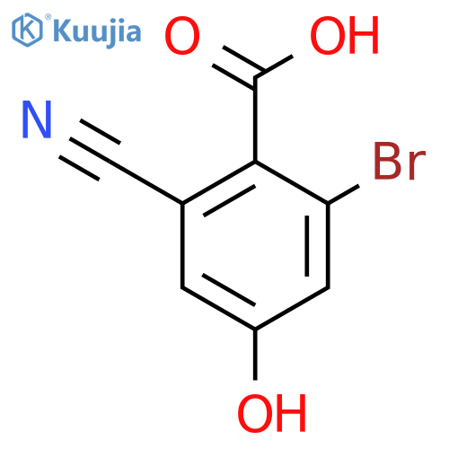 2-Bromo-6-cyano-4-hydroxybenzoic acid structure