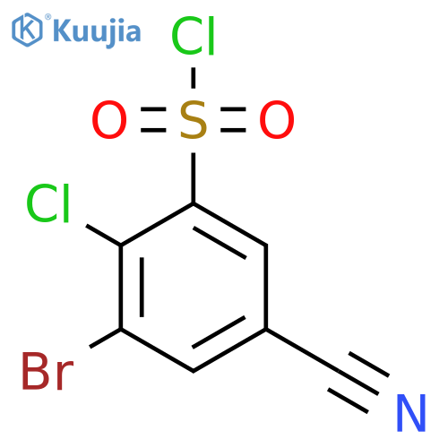 3-Bromo-2-chloro-5-cyanobenzenesulfonyl chloride structure