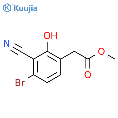 Methyl 4-bromo-3-cyano-2-hydroxyphenylacetate structure