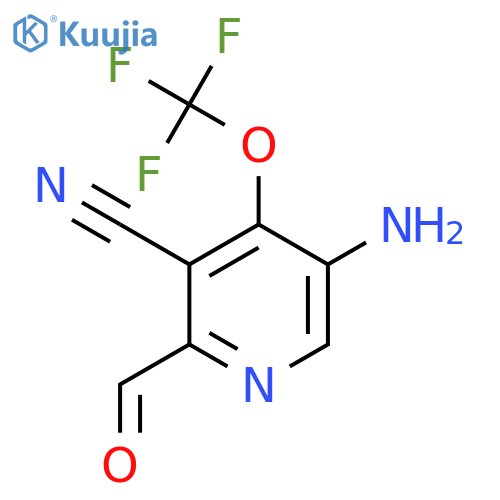 5-Amino-3-cyano-4-(trifluoromethoxy)pyridine-2-carboxaldehyde structure