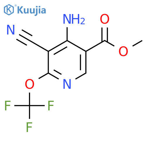 Methyl 4-amino-3-cyano-2-(trifluoromethoxy)pyridine-5-carboxylate structure