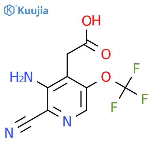 3-Amino-2-cyano-5-(trifluoromethoxy)pyridine-4-acetic acid structure