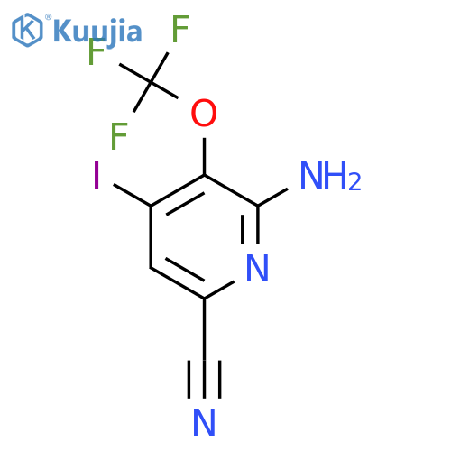 2-Amino-6-cyano-4-iodo-3-(trifluoromethoxy)pyridine structure