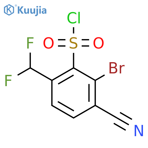 2-Bromo-3-cyano-6-(difluoromethyl)benzenesulfonyl chloride structure