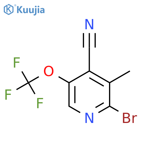 2-Bromo-4-cyano-3-methyl-5-(trifluoromethoxy)pyridine structure