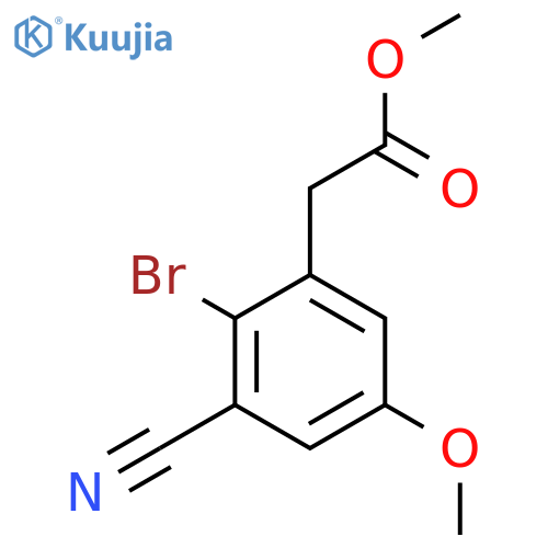 Methyl 2-bromo-3-cyano-5-methoxyphenylacetate structure