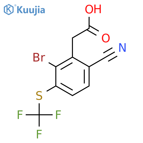 2-Bromo-6-cyano-3-(trifluoromethylthio)phenylacetic acid structure