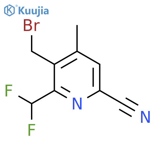 3-(Bromomethyl)-6-cyano-2-(difluoromethyl)-4-methylpyridine structure