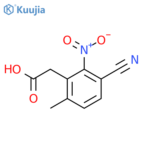 3-Cyano-6-methyl-2-nitrophenylacetic acid structure