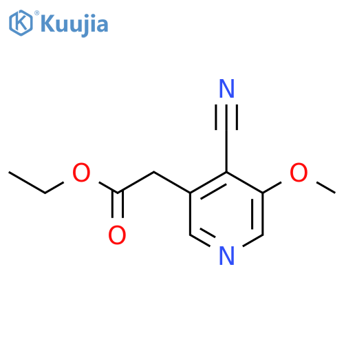 Ethyl 4-cyano-3-methoxypyridine-5-acetate structure