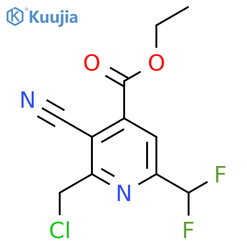 Ethyl 2-(chloromethyl)-3-cyano-6-(difluoromethyl)pyridine-4-carboxylate structure