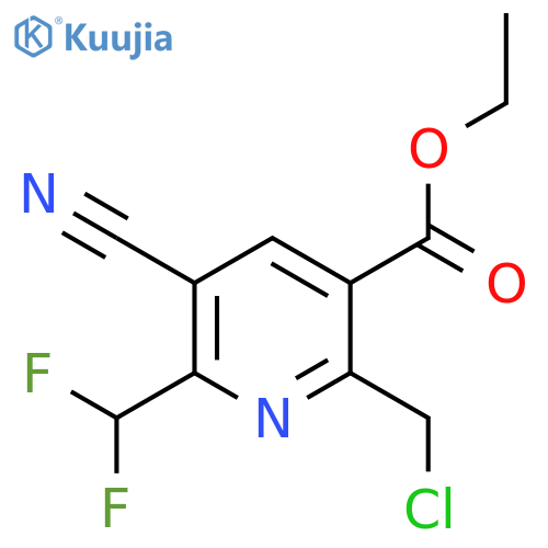 Ethyl 2-(chloromethyl)-5-cyano-6-(difluoromethyl)pyridine-3-carboxylate structure
