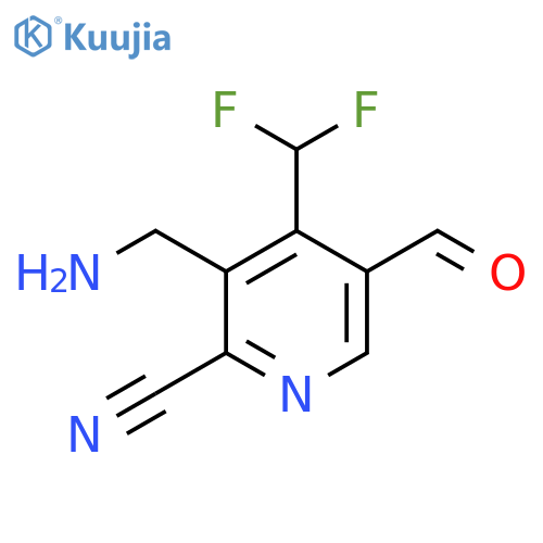 3-(Aminomethyl)-2-cyano-4-(difluoromethyl)pyridine-5-carboxaldehyde structure