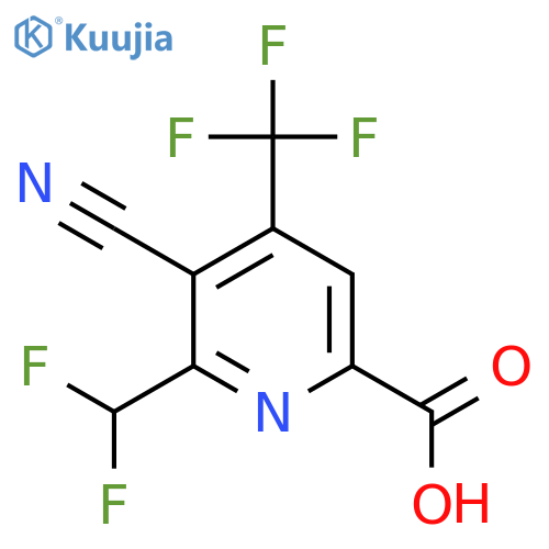 3-Cyano-2-(difluoromethyl)-4-(trifluoromethyl)pyridine-6-carboxylic acid structure