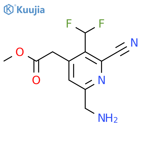 Methyl 6-(aminomethyl)-2-cyano-3-(difluoromethyl)pyridine-4-acetate structure