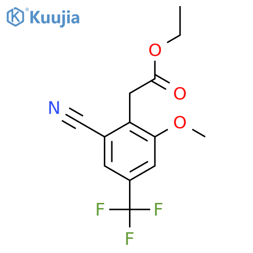 Ethyl 2-cyano-6-methoxy-4-(trifluoromethyl)phenylacetate structure