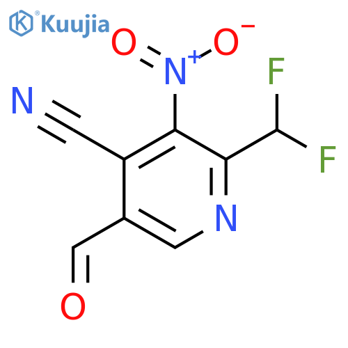 4-Cyano-2-(difluoromethyl)-3-nitropyridine-5-carboxaldehyde structure