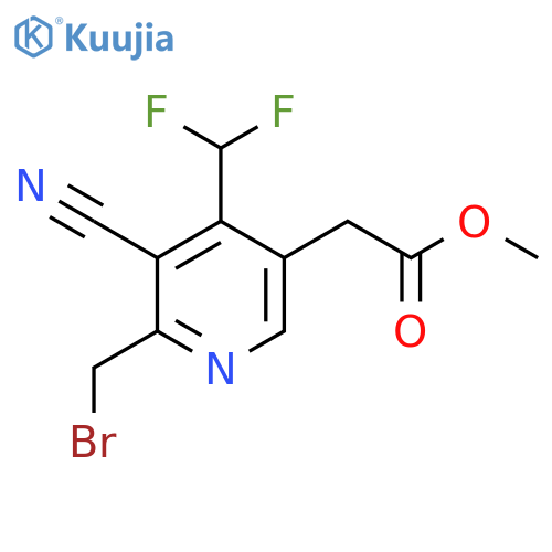 Methyl 2-(bromomethyl)-3-cyano-4-(difluoromethyl)pyridine-5-acetate structure