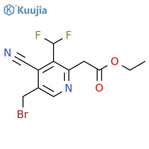 Ethyl 5-(bromomethyl)-4-cyano-3-(difluoromethyl)pyridine-2-acetate structure