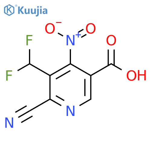 2-Cyano-3-(difluoromethyl)-4-nitropyridine-5-carboxylic acid structure