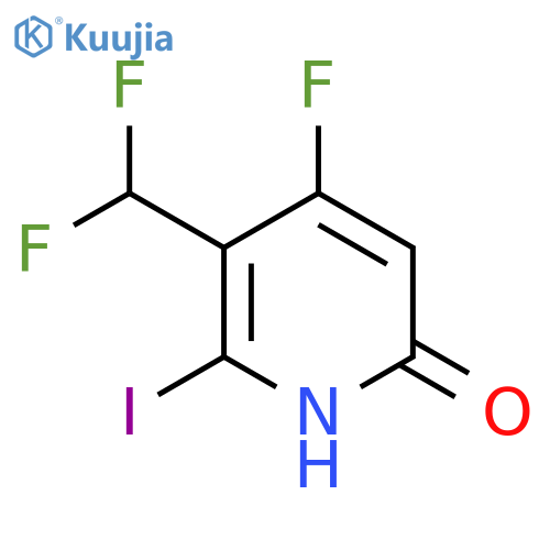 3-(Difluoromethyl)-4-fluoro-6-hydroxy-2-iodopyridine structure