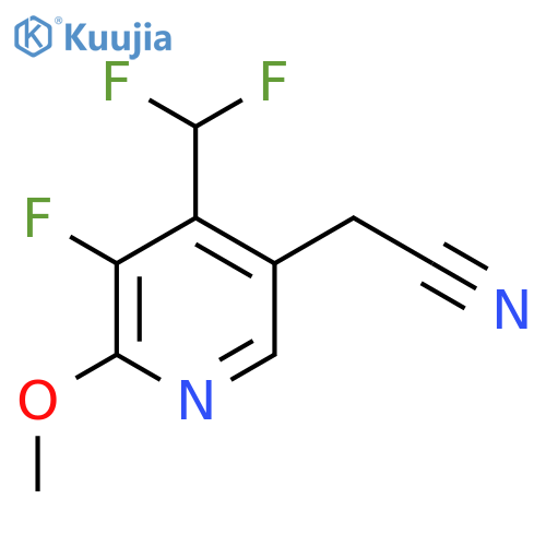 4-(Difluoromethyl)-3-fluoro-2-methoxypyridine-5-acetonitrile structure