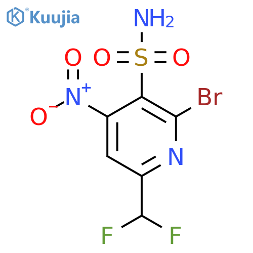 2-Bromo-6-(difluoromethyl)-4-nitropyridine-3-sulfonamide structure