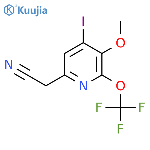 4-Iodo-3-methoxy-2-(trifluoromethoxy)pyridine-6-acetonitrile structure