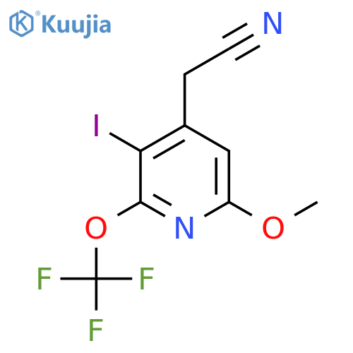 3-Iodo-6-methoxy-2-(trifluoromethoxy)pyridine-4-acetonitrile structure