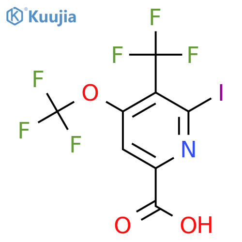 2-Iodo-4-(trifluoromethoxy)-3-(trifluoromethyl)pyridine-6-carboxylic acid structure