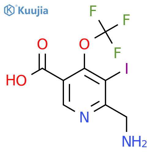2-(Aminomethyl)-3-iodo-4-(trifluoromethoxy)pyridine-5-carboxylic acid structure