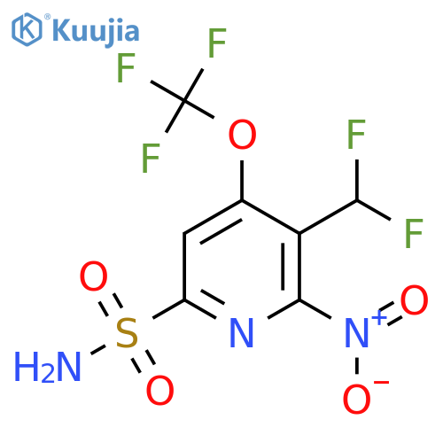 3-(Difluoromethyl)-2-nitro-4-(trifluoromethoxy)pyridine-6-sulfonamide structure