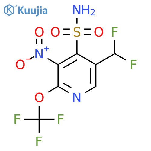 5-(Difluoromethyl)-3-nitro-2-(trifluoromethoxy)pyridine-4-sulfonamide structure