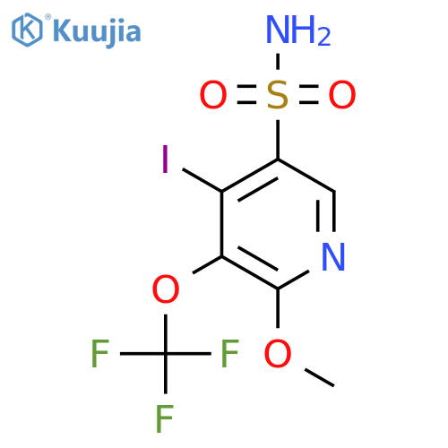 4-Iodo-2-methoxy-3-(trifluoromethoxy)pyridine-5-sulfonamide structure