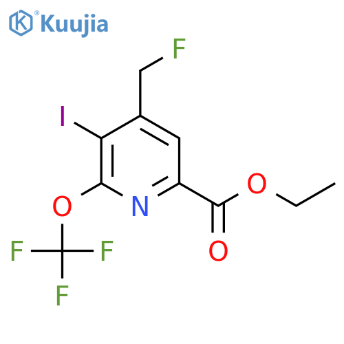 Ethyl 4-(fluoromethyl)-3-iodo-2-(trifluoromethoxy)pyridine-6-carboxylate structure